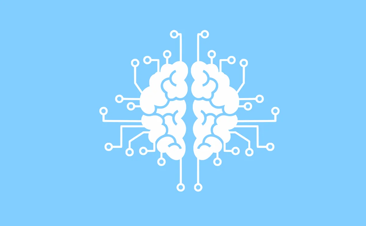 human brain with line and dots around it